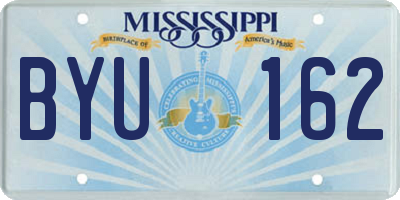 MS license plate BYU162
