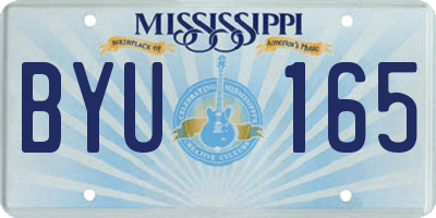 MS license plate BYU165