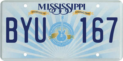 MS license plate BYU167