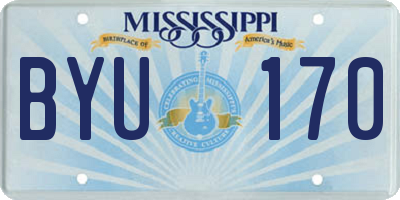 MS license plate BYU170