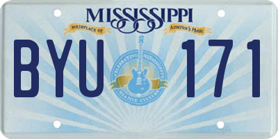 MS license plate BYU171