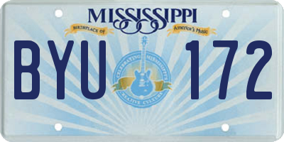 MS license plate BYU172