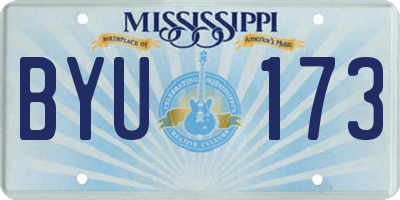 MS license plate BYU173
