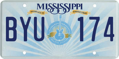 MS license plate BYU174