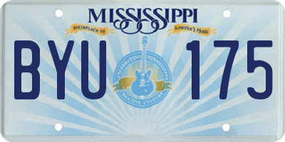MS license plate BYU175