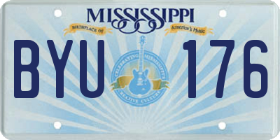 MS license plate BYU176