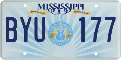 MS license plate BYU177