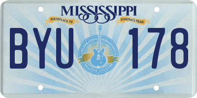 MS license plate BYU178