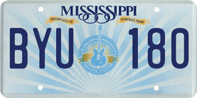 MS license plate BYU180