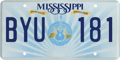 MS license plate BYU181