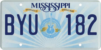 MS license plate BYU182
