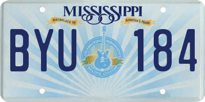 MS license plate BYU184
