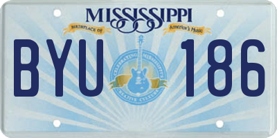 MS license plate BYU186