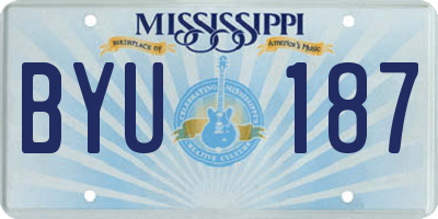 MS license plate BYU187