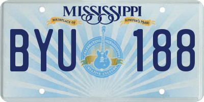 MS license plate BYU188
