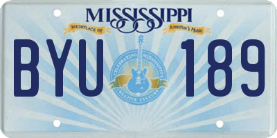 MS license plate BYU189