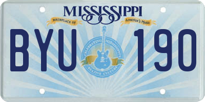 MS license plate BYU190