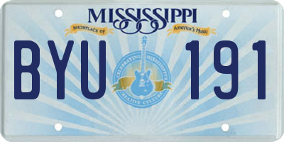 MS license plate BYU191