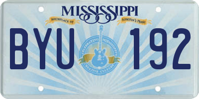 MS license plate BYU192