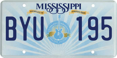 MS license plate BYU195