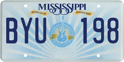 MS license plate BYU198