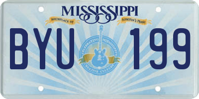 MS license plate BYU199