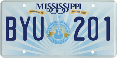 MS license plate BYU201