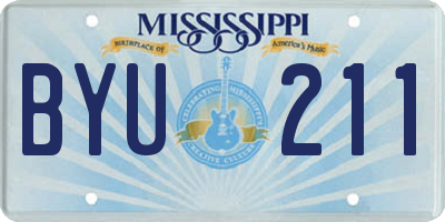 MS license plate BYU211
