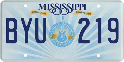 MS license plate BYU219