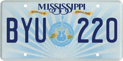 MS license plate BYU220