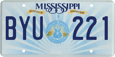 MS license plate BYU221