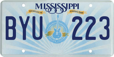 MS license plate BYU223