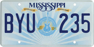 MS license plate BYU235