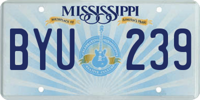 MS license plate BYU239