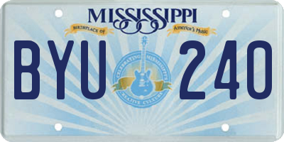 MS license plate BYU240