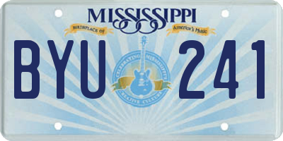 MS license plate BYU241