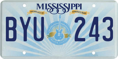 MS license plate BYU243