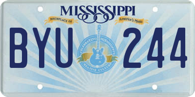 MS license plate BYU244