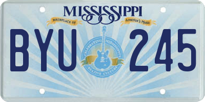 MS license plate BYU245