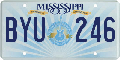 MS license plate BYU246