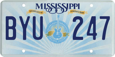 MS license plate BYU247