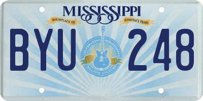 MS license plate BYU248