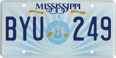 MS license plate BYU249