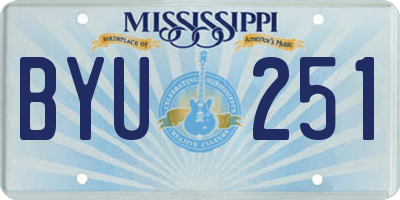 MS license plate BYU251