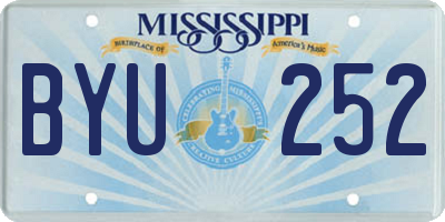 MS license plate BYU252