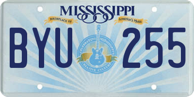 MS license plate BYU255