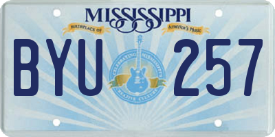 MS license plate BYU257