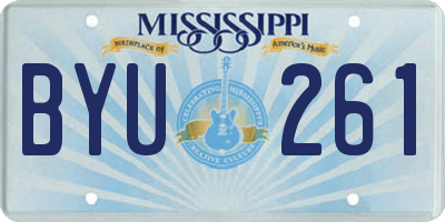 MS license plate BYU261