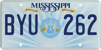 MS license plate BYU262