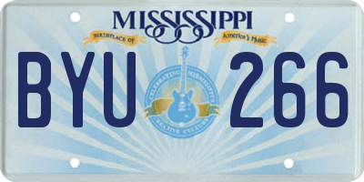 MS license plate BYU266